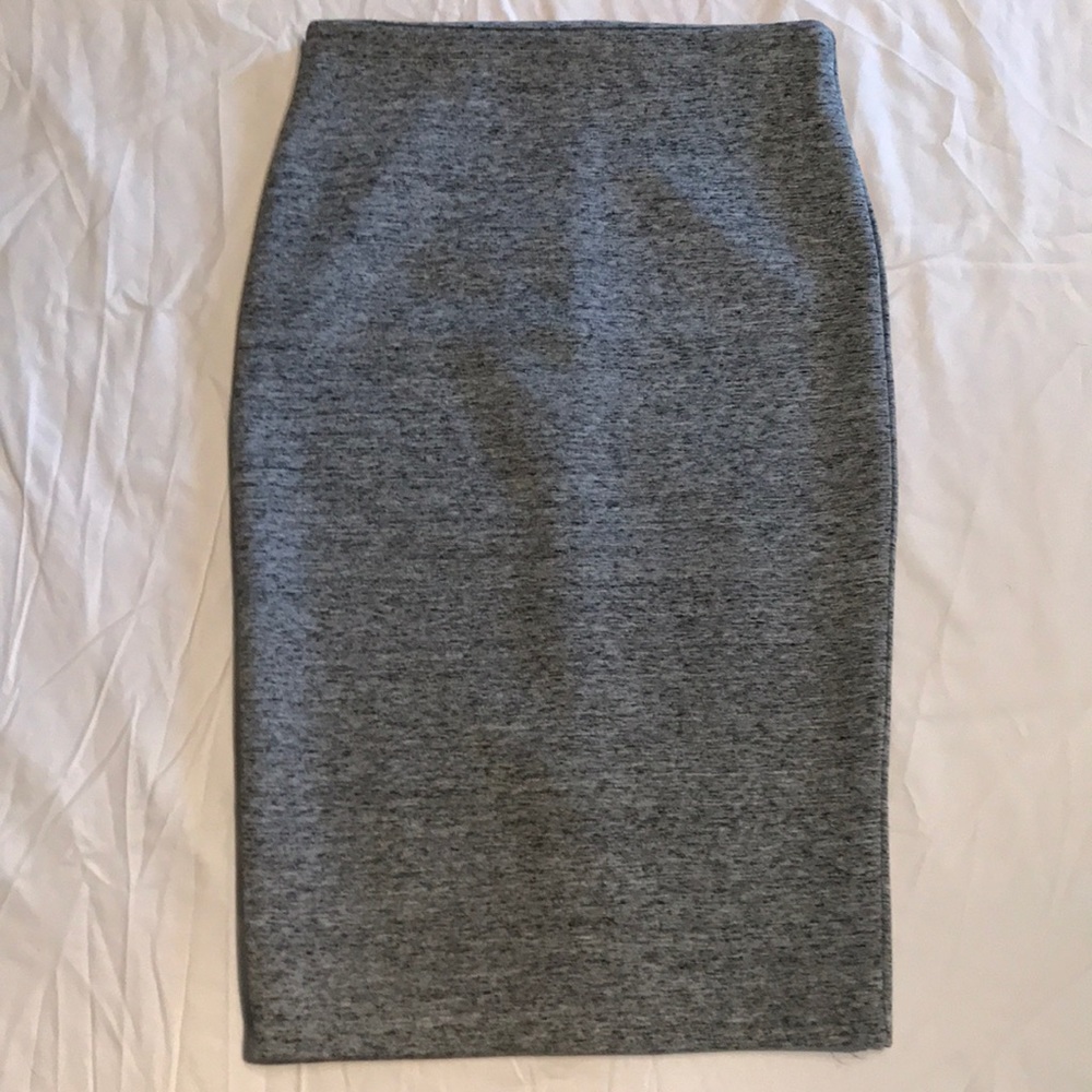 Gray stretch high wasted pencil skirt